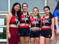 Las atletas del club que conforman el relevo de los 4x100 metros lisos