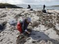 Voluntarios de Mar de Fábula limpiando una playa