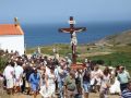 Decenas de personas se dieron cita este martes en Laxe para las fiestas de la Cruz da Rosa