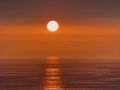 Puesta de sol en Caión tras el eclipse