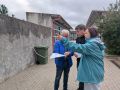 La alcaldesa de Camariñas, Sandra Insua en la firma del acta de replanteo de las obras