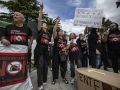 Manifestación contra la planta de biogás en A Laracha
