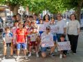 La alcaldesa Margot Lamela y parte del gobierno municipal con algunos de los participantes en el Día do Deporte na Rúa