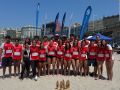 Uno de los equipos del Sysca que participó en la competición celebrada en la playa del Orzán