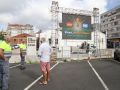 La pantalla gigante está ya instalada en el Rego da Balsa de Carballo