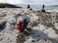 Voluntarios de Mar de Fábula limpiando una playa