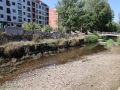 Declarada la alerta por escasez de agua en el río Anllóns Estado del río Anllóns a su paso por Carballo este martes (17)