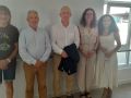 Los promotores estuvieron acompañados por el alcalde y el teniente de alcalde de Coristanco