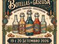 Cartel anunciador de la exposición de envases de gaseosa