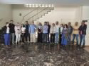 Evencio Ferrero, arropado por el resto del gobierno, ayer tras su renuncia