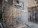 Obras de restauración en el interior del Santuario da Barca de Muxía