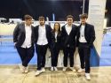 Los alumnos participantes de Ponteceso, por la izquierda, Aaron, Alberto, Helena, Brais y Guillermo