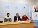 Xurxo Rodríguez Baña, Oscar Insua y Xosé Manuel Pose, en rueda de prensa