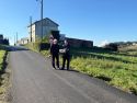 El alcalde, Eduardo Parga, y el edil de Obras, Miguel Fernández, supervisando los trabajos