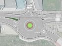 Plano de planta de la glorieta prevista para la entrada al núcleo urbano de Malpica