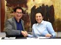 El diputado de Deportes de la Diputación, Antonio Leira y la presidente de la Fesga, Nuria Rodríguez | cedida