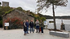 Representantes municipales del Concello de Vimianzo en la recepción de las obras del Muíño das mareas de Cereixo