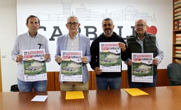 Ernesto Rumbo, Evencio Ferrero,  Daniel Pérez y Juan Fernández, durante la presentación del 21º Autocross de Carballo