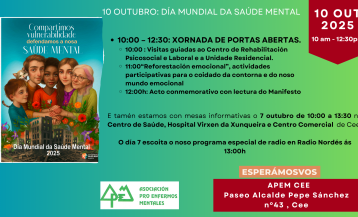 Cartel de la celebración del Día Mundial de la Salud Mental de APEM en Cee