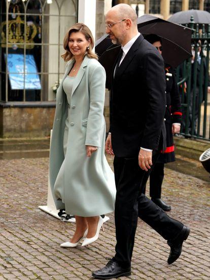 La primera dama de Ucrania, Olena Zelenska, y el primer ministro ucraniano, Denys Shmyhal @Andrew Milligan