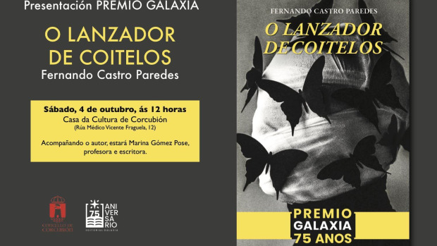 Cartel de la presentación de 'O lanzador de coitelos' en Corcubión