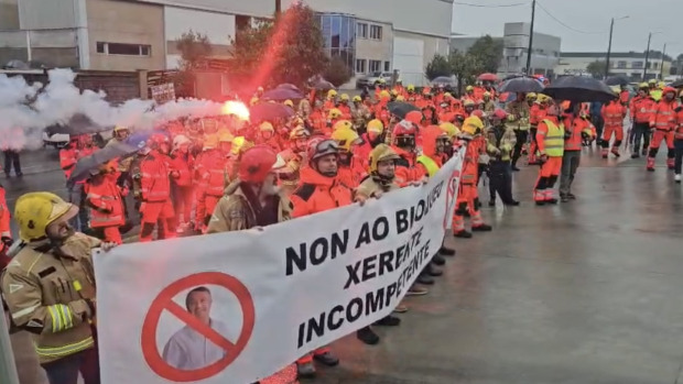 Protesta bomberos