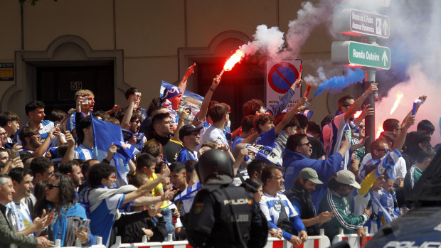 Recibimiento del Dépor en el partido contra el Andorra