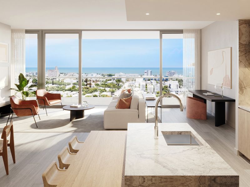 El interior de una de las viviendas de Five Park Miami Beach 2