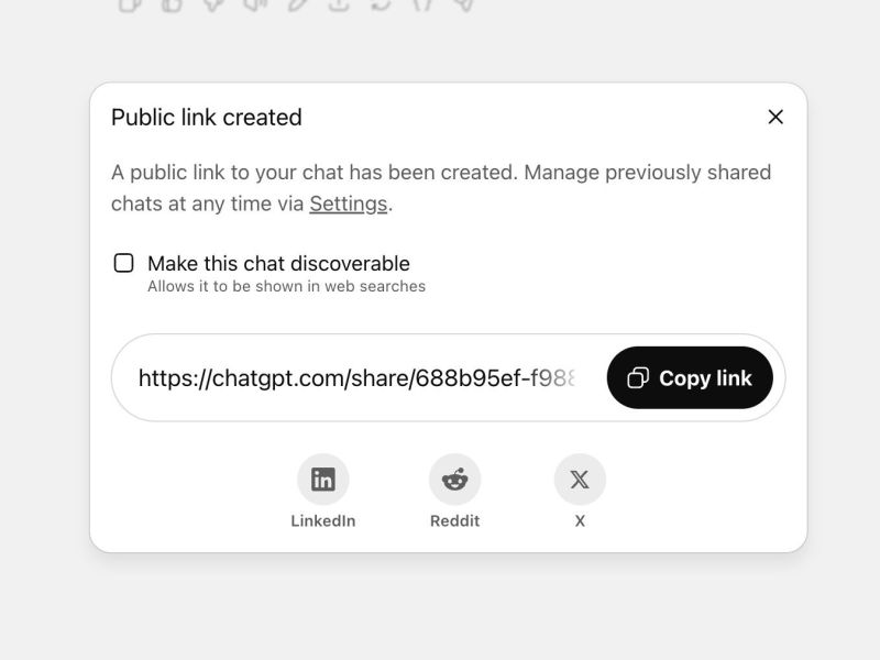 ChatGPT Share box via Dane Stuckey on X