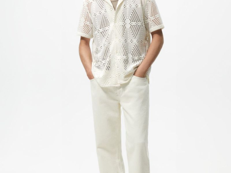 Camisa estructura crochet de Zara