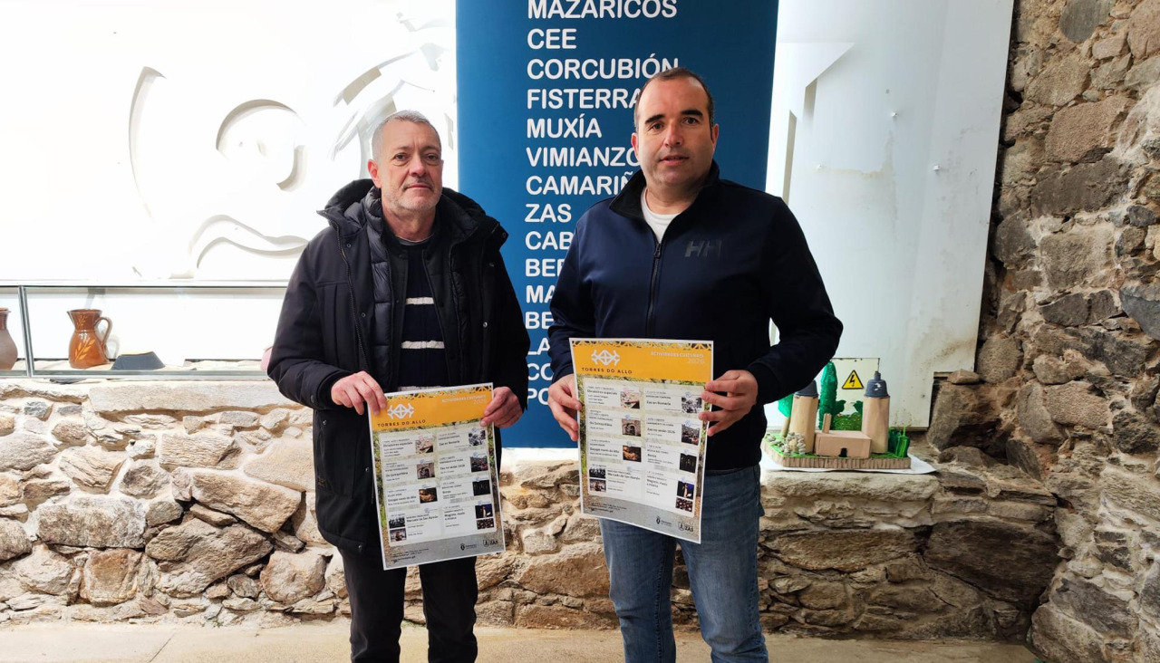 Muiño (izquierda) y Brenlla presentan la programación de las Torres do Allo