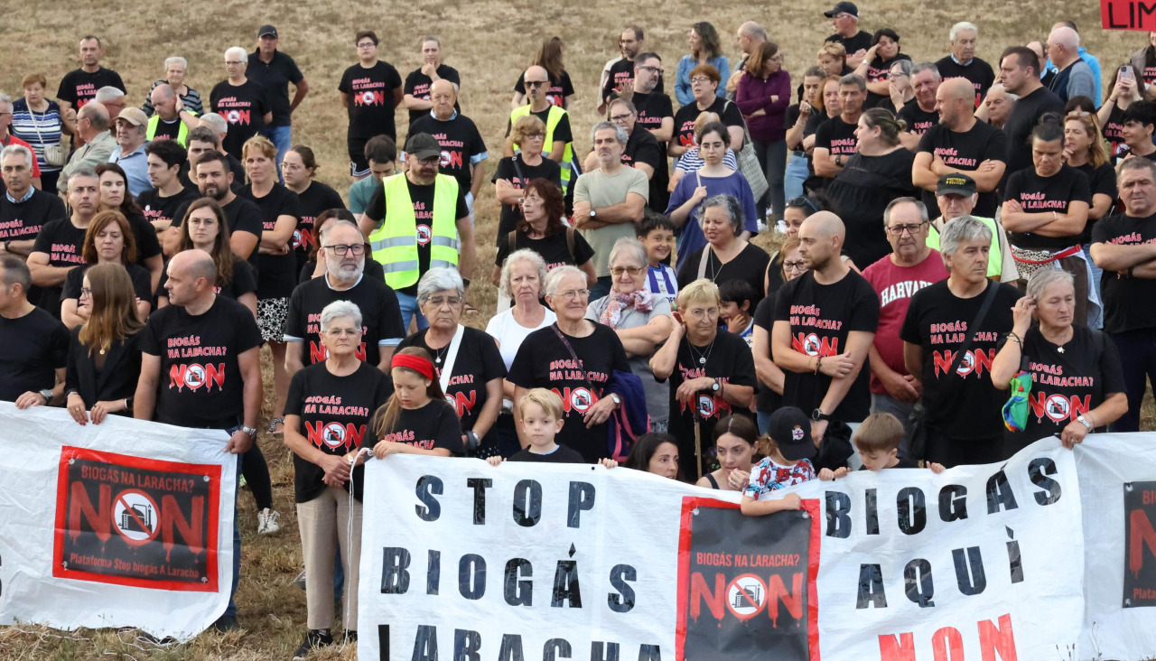 La concentración contra la planta de biogás, en Soandres