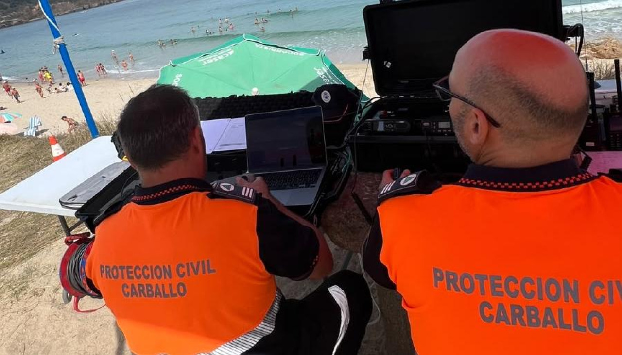 Dispositivo desplegado en el simulacro de Razo