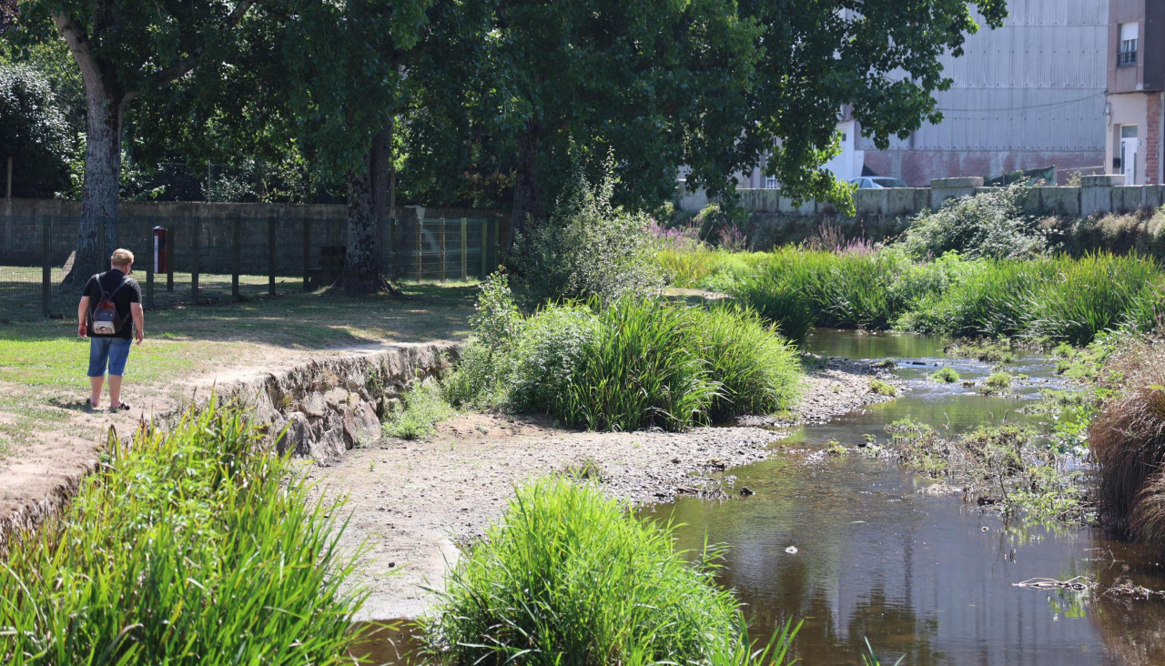 Estado del río Anllóns a su paso por Carballo este martes (20)