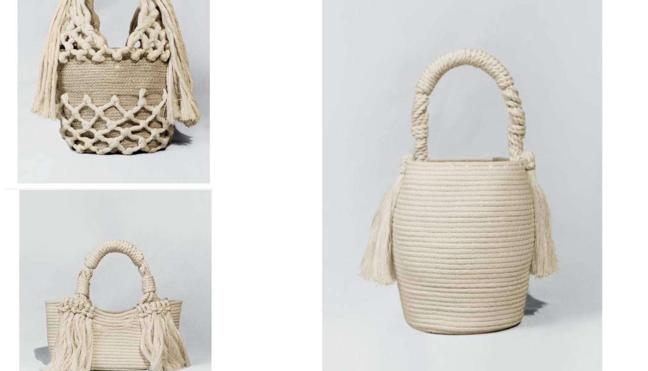 Colecciu00f3n cu00e1psula de tres modelos de bolsos cesto de 