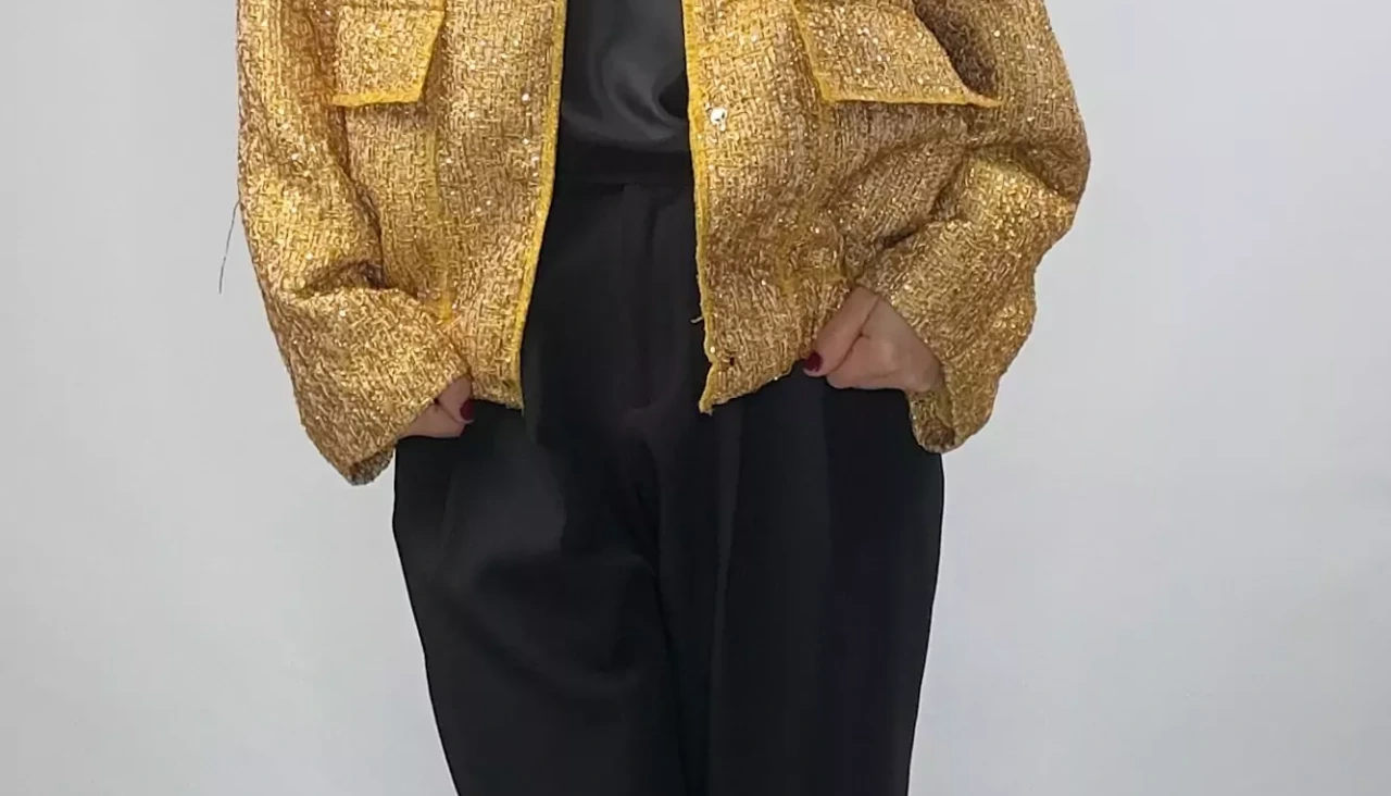 Bomber Dorada Lentejuelas