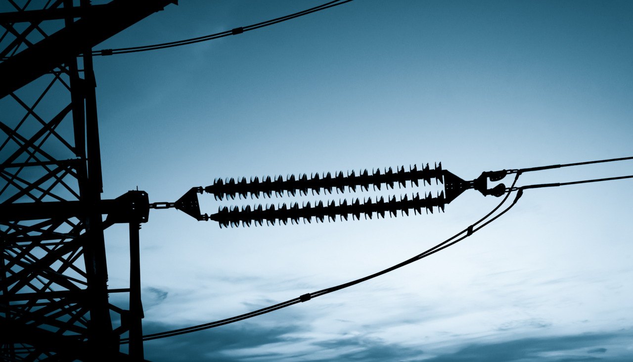 Electricity high voltage pole sky