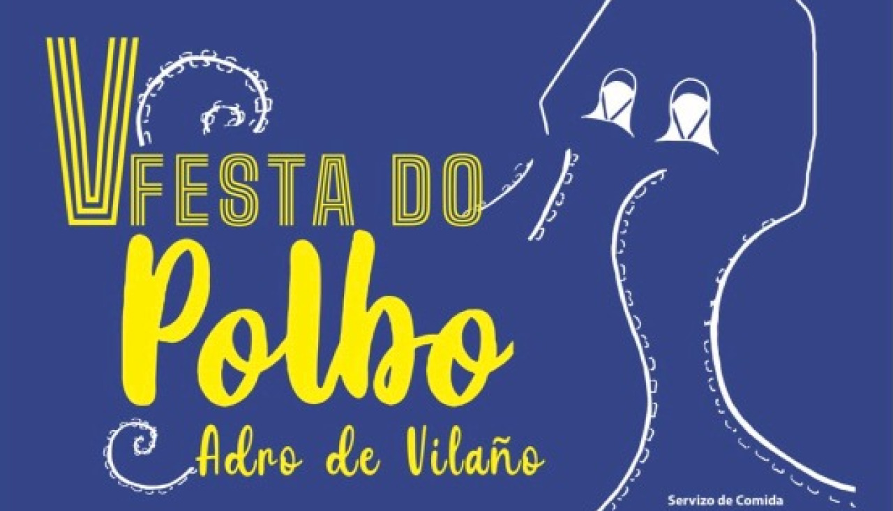 Cartel festivo de la V Festa do Polbo en Vilaño