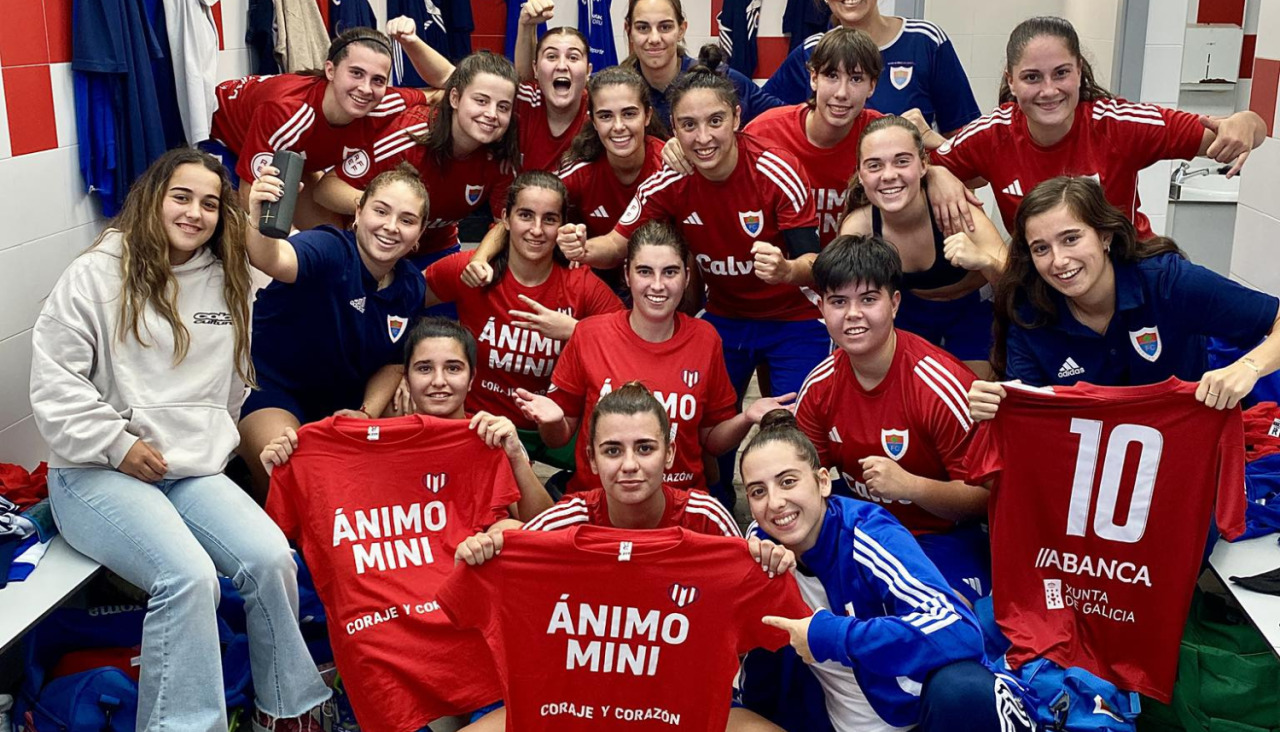 Las jugadoras del Bergantiños celebrando la victoria