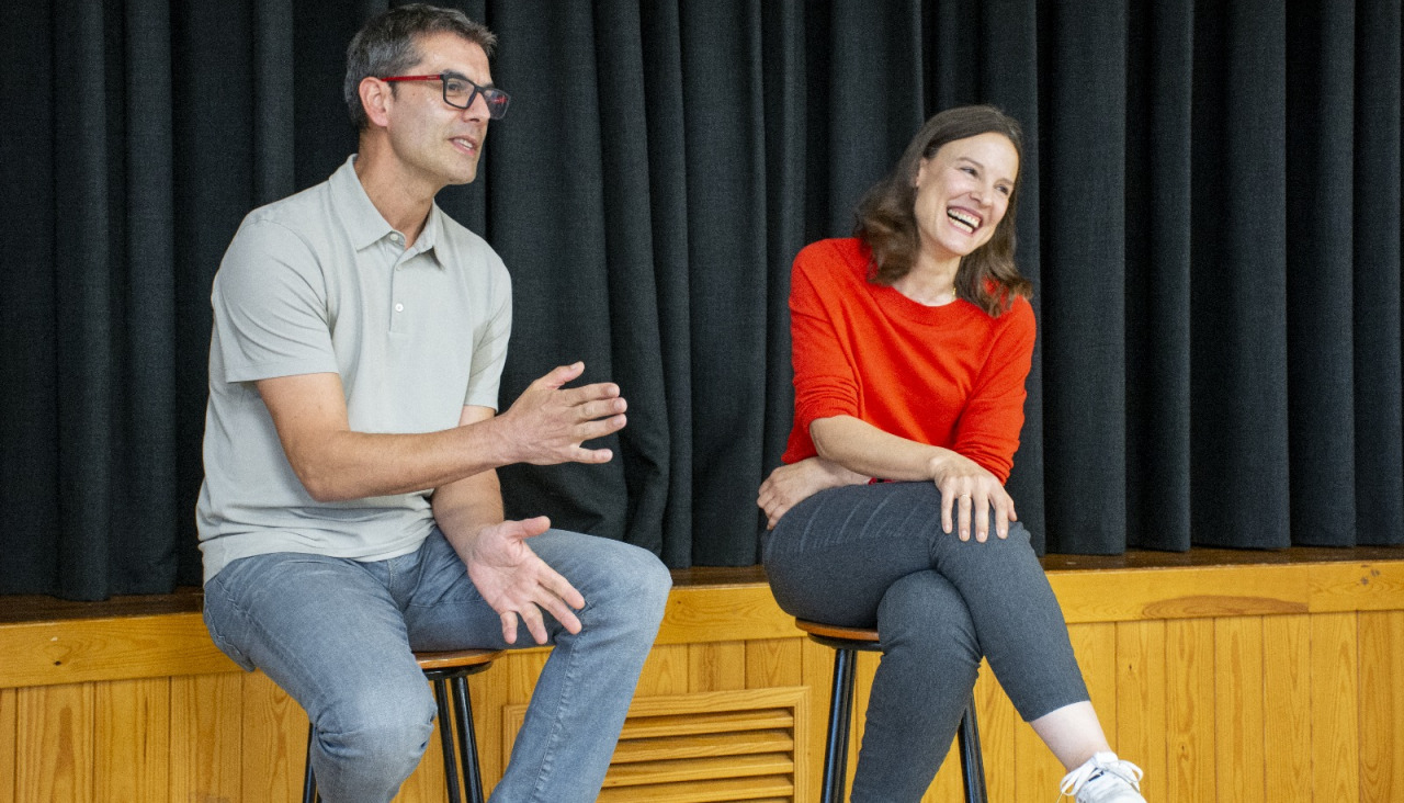Marta Villar y Xurxo Sánchez en la presentación del libro
