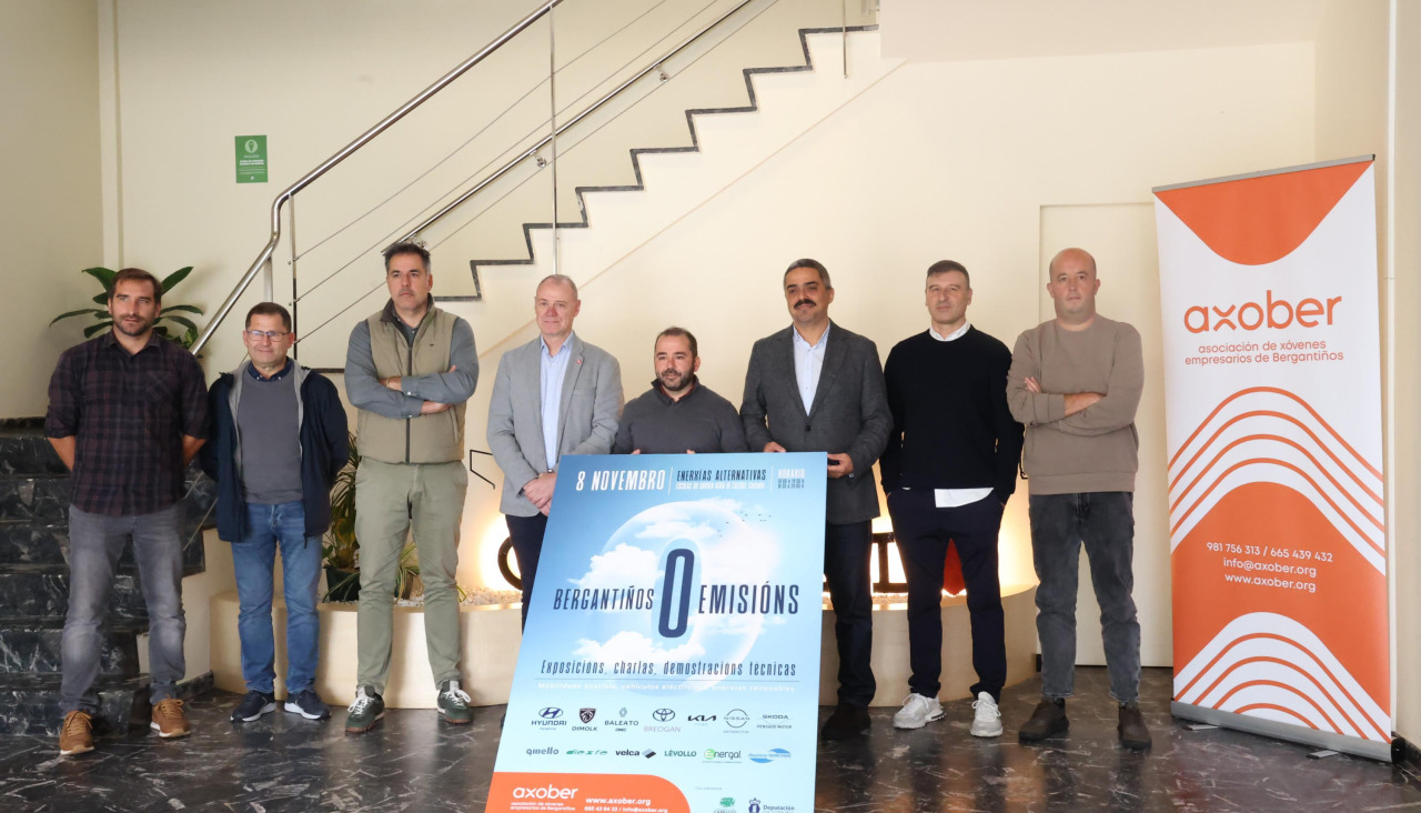 Axober presentó este martes en el Concello de Carballo la jornada 'Bergantiños cero emisións'