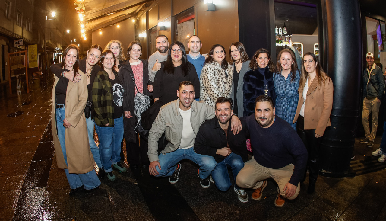 Antiguos alumnos de la Leus en en el encuentro del sábado