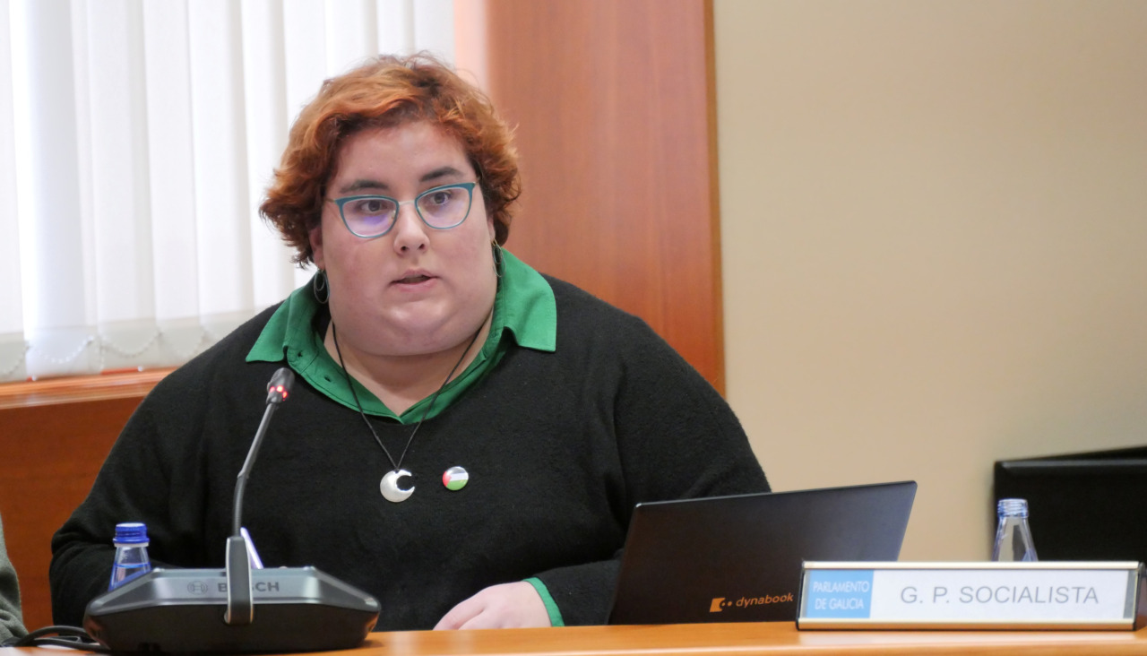 Iria Carreira en el Parlamento. Cedida