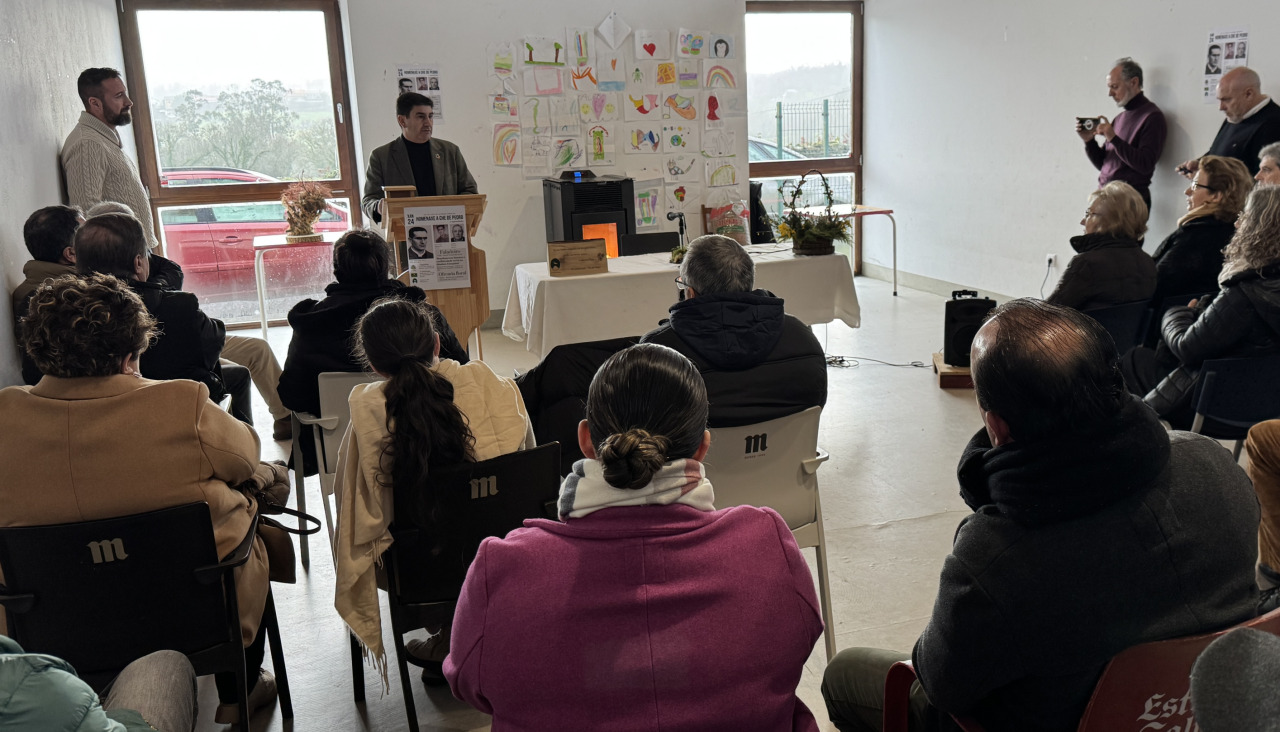 El delegado del Gobierno, Pedro Blanco, en un momento del acto en Mazaricos