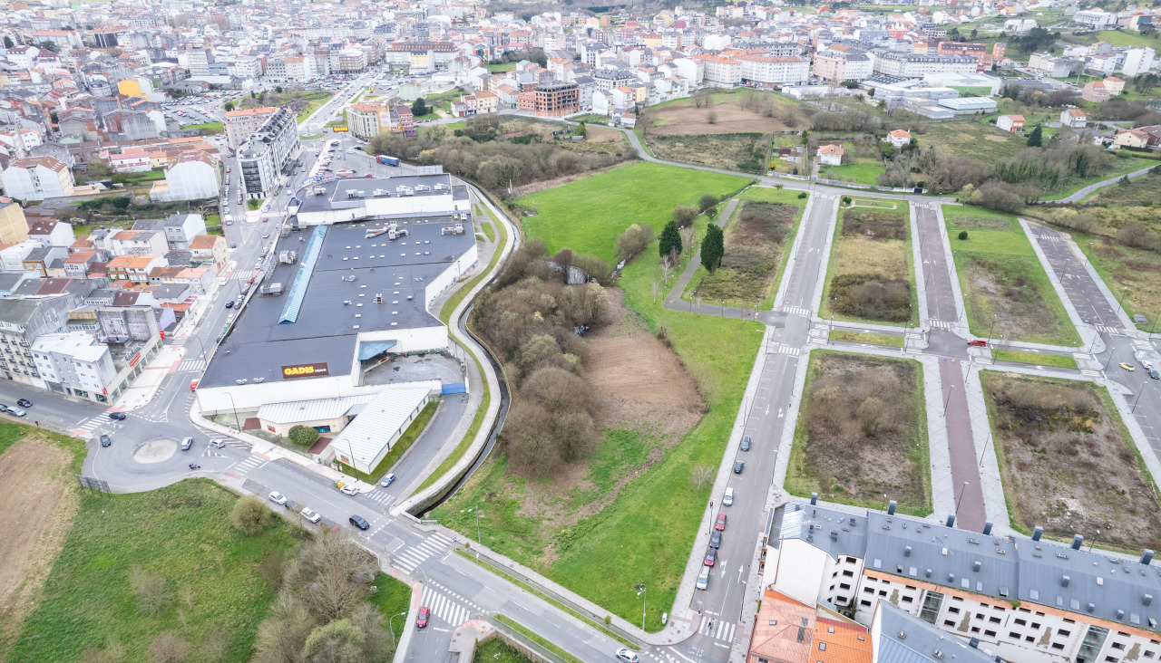 Vista aérea de la zona de Rego da Balsa de Carballo