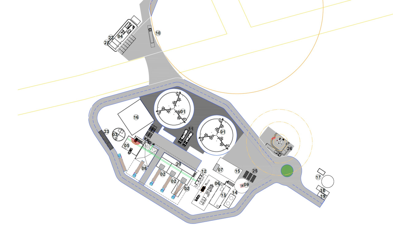 Plano de la planta de biogás de A Laracha