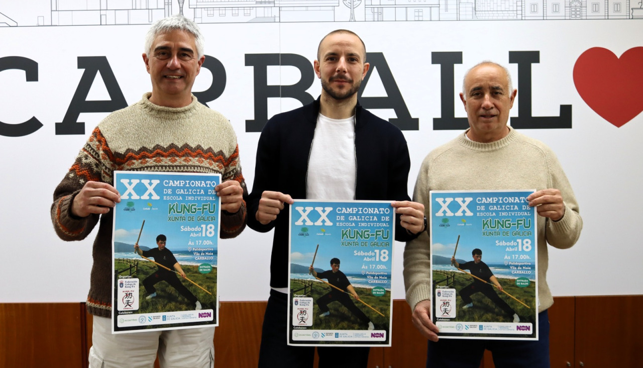 José Manuel Gómez, Daniel Barreiro y José Antonio Agrelo, durante la presentación del evento