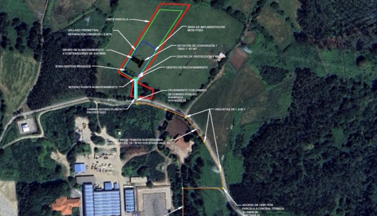 La planta de almacenamiento de energía se ubicará en las inmediaciones de la antigua central térmica de Meirama