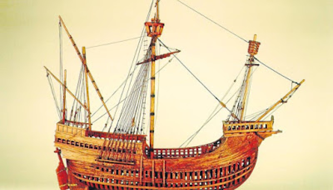 Modelo de Carraca veneciana realizado por Manuel Olave museo naval (madrid)