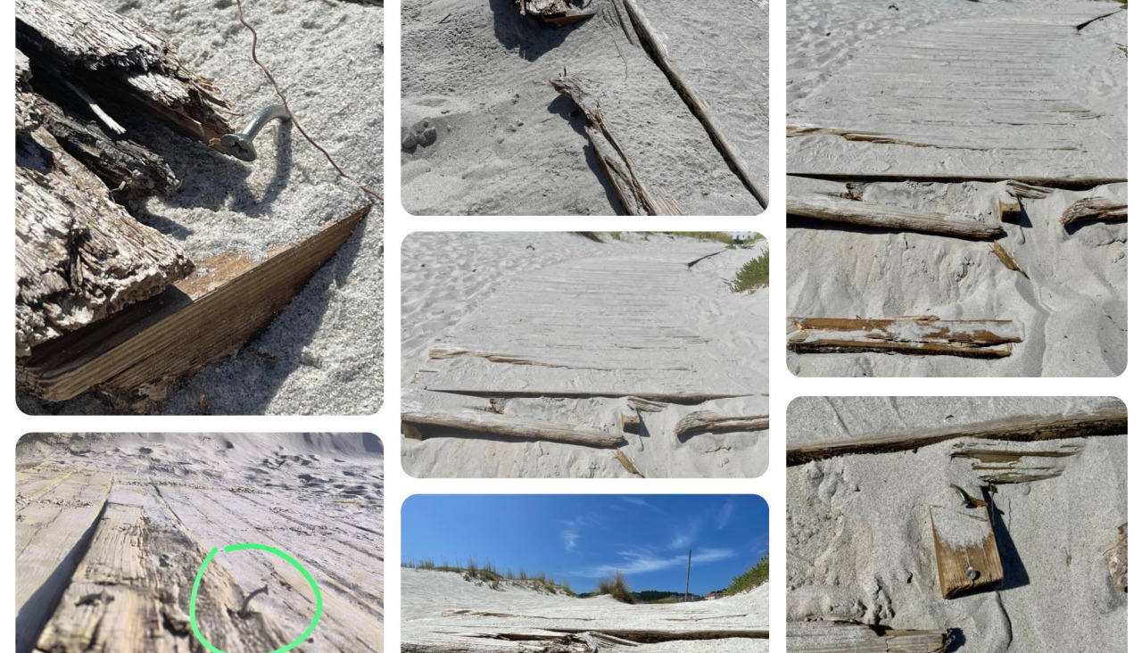 El estado de las pasarelas de la playa de Laxe
